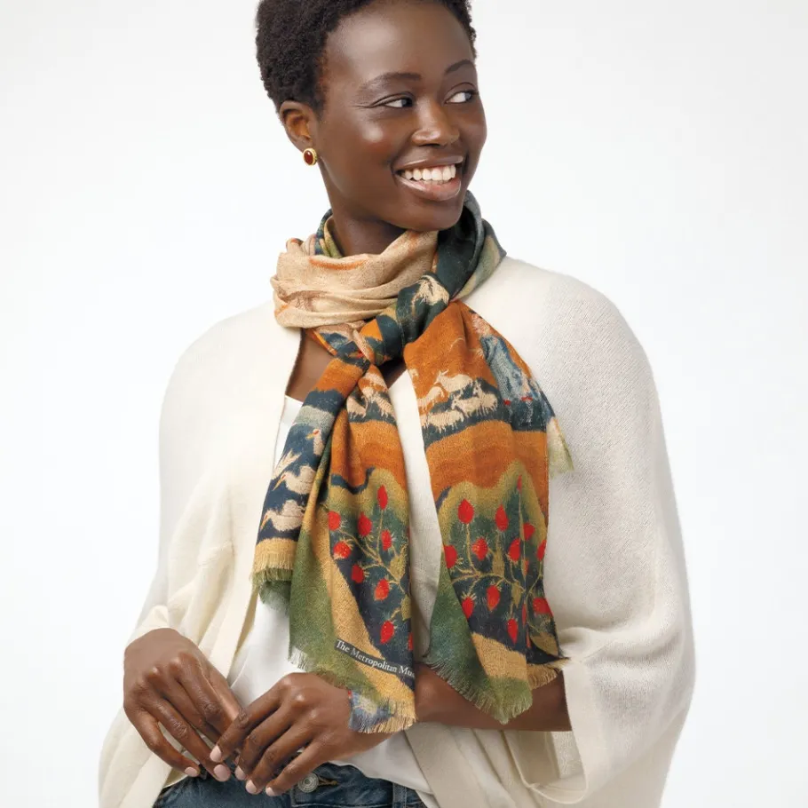 The Met Store Scarves & Wraps*American Folk Art Landscape Oblong Scarf