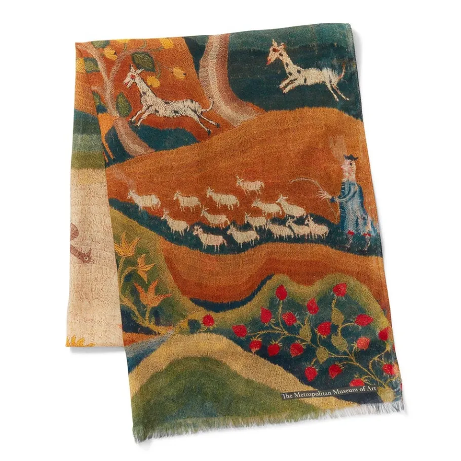 The Met Store Scarves & Wraps*American Folk Art Landscape Oblong Scarf