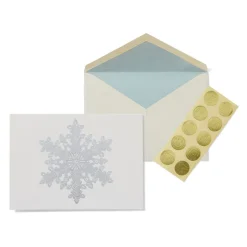 The Met Store Holiday Cards*Bentley: Snow Crystal Fine Holiday Cards with Lined Envelopes and Foil Seals