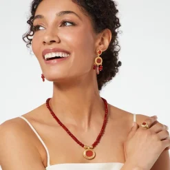 The Met Store Earrings*Classical Carnelian Chandelier Earrings
