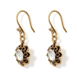 The Met Store Earrings*Crystal Rosette Drop Earrings