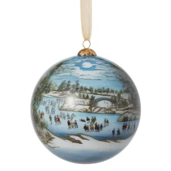 The Met Store Ornaments*Currier & Ives Central Park in Winter Hand-Painted Glass Ornament