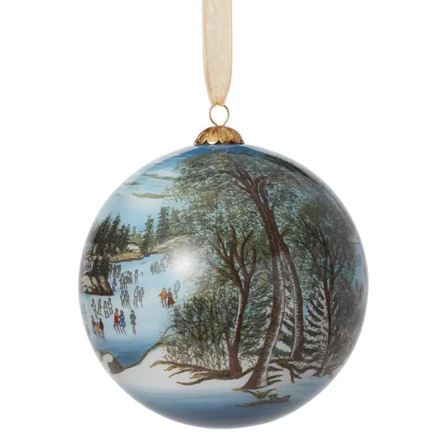 The Met Store Ornaments*Currier & Ives Central Park in Winter Hand-Painted Glass Ornament