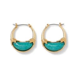 The Met Store Earrings*Cypriot Jade Crescent Hoop Earrings