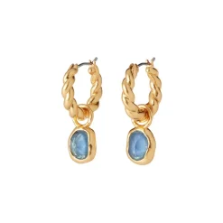 The Met Store Earrings*Cypriot Twist Hoop Earrings with Removable Charms