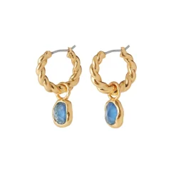 The Met Store Earrings*Cypriot Twist Hoop Earrings with Removable Charms