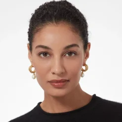 The Met Store Jewelry Sets*Cypriot Twist Pearl Chain Pendant Necklace and Triple-Hoop Earrings Set