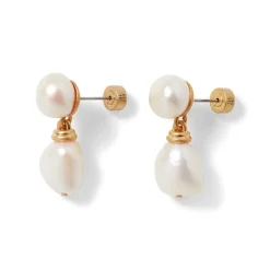 The Met Store Earrings*Cypriot Twist Pearl Double-Drop Earrings