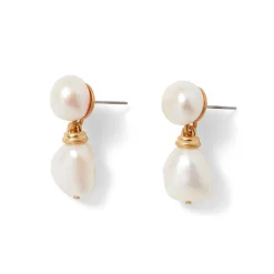 The Met Store Earrings*Cypriot Twist Pearl Double-Drop Earrings
