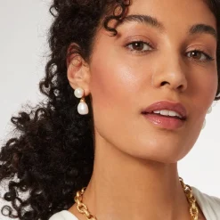 The Met Store Earrings*Cypriot Twist Pearl Double-Drop Earrings