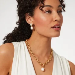 The Met Store Earrings*Cypriot Twist Pearl Double-Drop Earrings