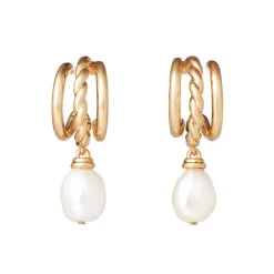 The Met Store Jewelry Sets*Cypriot Twist Pearl Necklace and Triple-Hoop Earrings Set