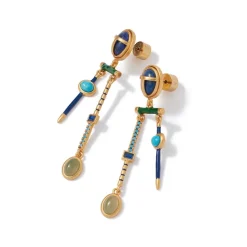 The Met Store Earrings*Egyptian Heart Scarab Chandelier Earrings