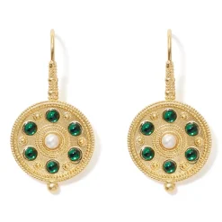 The Met Store Earrings*Embellished Disc Drop Earrings