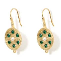 The Met Store Earrings*Embellished Disc Drop Earrings