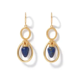 The Met Store Earrings*Etruscan Lapis Double-Drop Earrings