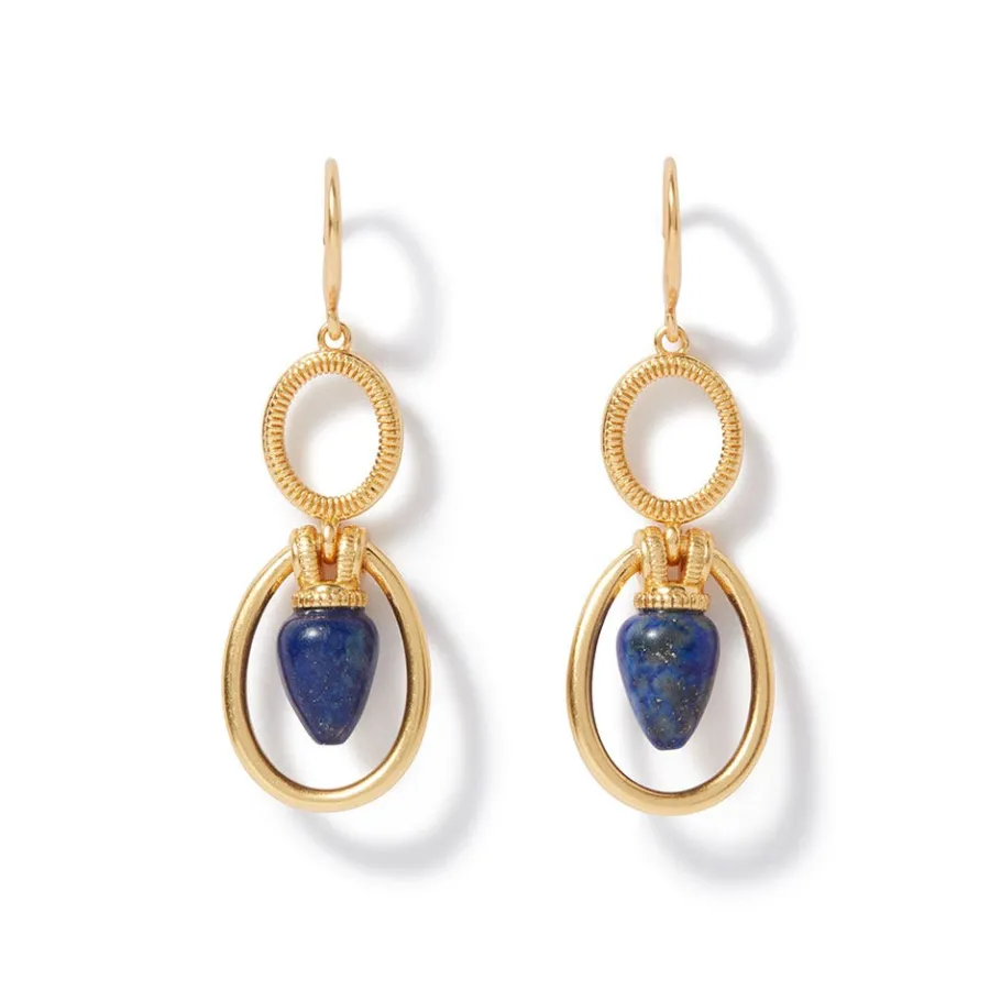 The Met Store Earrings*Etruscan Lapis Double-Drop Earrings
