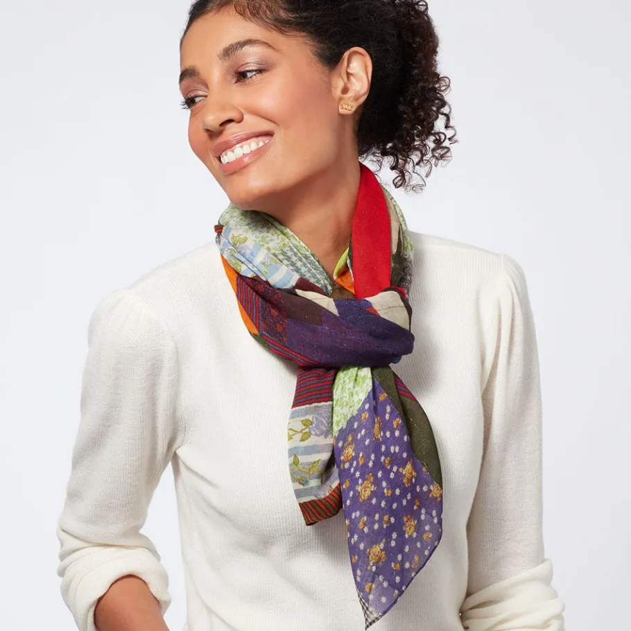 The Met Store Scarves & Wraps*Gee's Bend Pettway Quilt Design Oblong Silk Scarf
