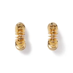 The Met Store Earrings*Golden Disc Huggie Earrings