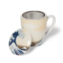 The Met Store Tableware*Hokusai Great Wave Covered Mug with Tea Infuser