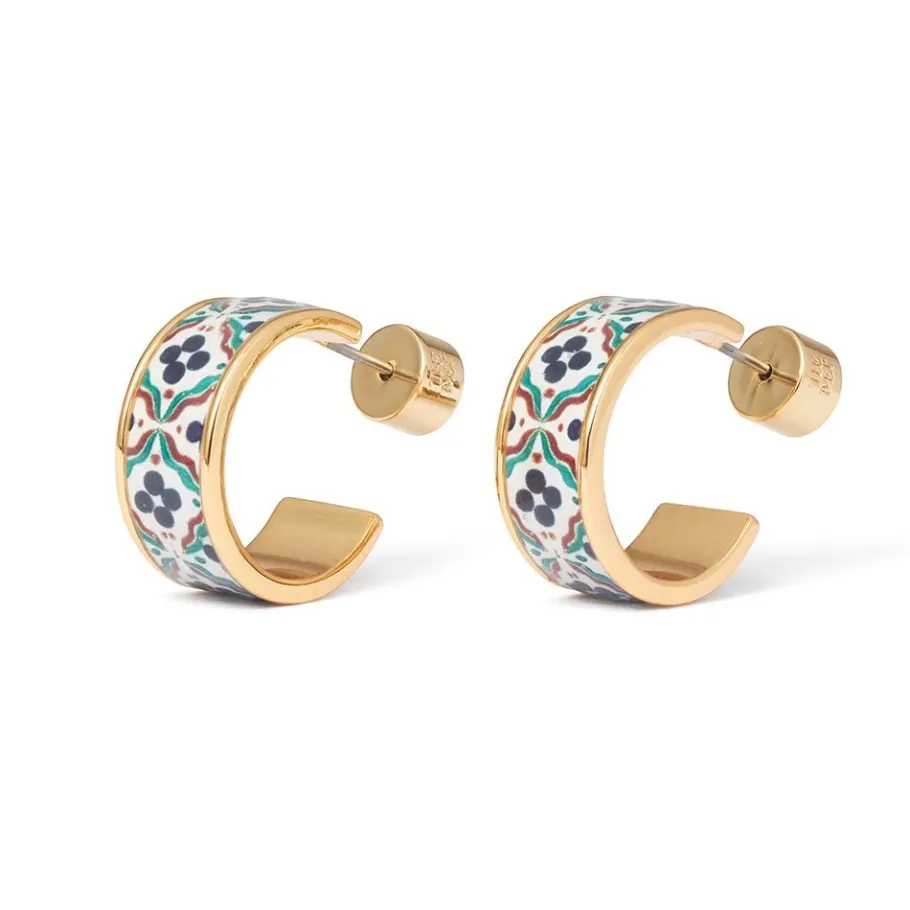 The Met Store Earrings*Iznik Cintamani Enamel Hoop Earrings