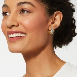 The Met Store Earrings*Iznik Cintamani Enamel Hoop Earrings