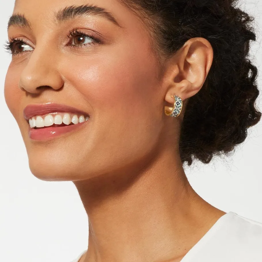 The Met Store Earrings*Iznik Cintamani Enamel Hoop Earrings