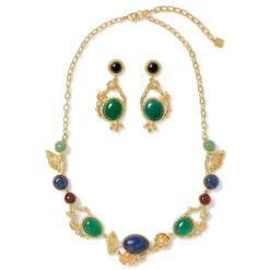 The Met Store Jewelry Sets*Japanese Imari Collar Necklace and Linear Drop Earrings Set