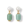 The Met Store Earrings*Karavas Gems Aventurine and Pearl Drop Earrings