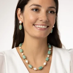 The Met Store Necklaces*Karavas Gems Large-Bead Aventurine and Pearl Necklace