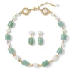 The Met Store Jewelry Sets*Karavas Gems Large-Bead Aventurine and Pearl Necklace and Drop Earrings Set