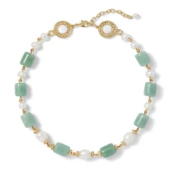 The Met Store Jewelry Sets*Karavas Gems Large-Bead Aventurine and Pearl Necklace and Drop Earrings Set