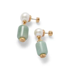 The Met Store Jewelry Sets*Karavas Gems Large-Bead Aventurine and Pearl Necklace and Drop Earrings Set