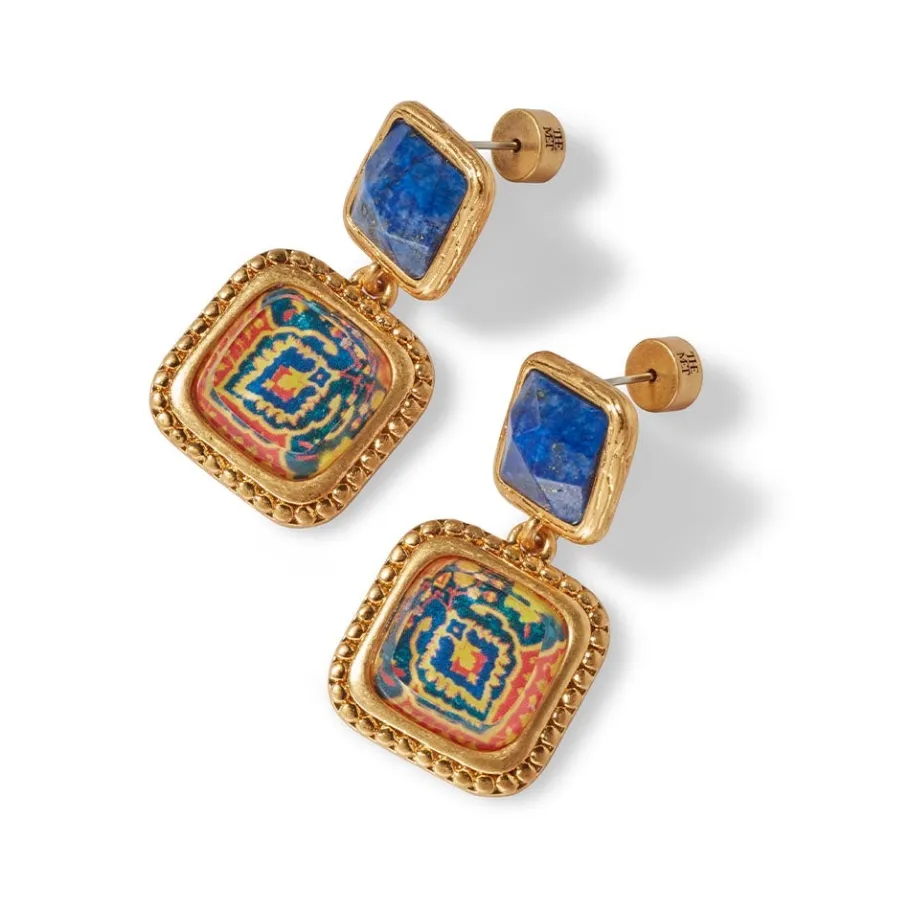 The Met Store Earrings*Kashan Carpet Square Drop Earrings