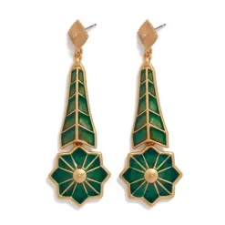 The Met Store Earrings*Lotus Pagoda Plique-à-Jour Long Drop Earrings