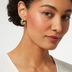 The Met Store Earrings*Magnolias and Irises Enamel Hoop Earrings