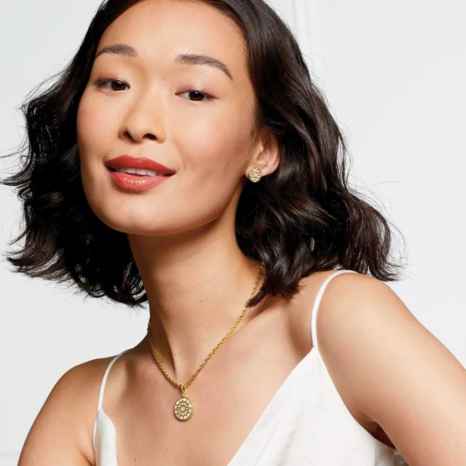 The Met Store Earrings*Mother-of-Pearl Mosaic Stud Earrings