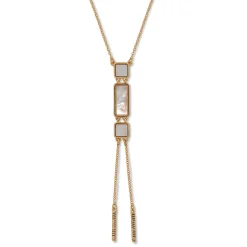 The Met Store Necklaces*Mother-of-Pearl Tile Double Lariat Necklace