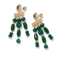 The Met Store Earrings*Roman Malachite Chandelier Earrings
