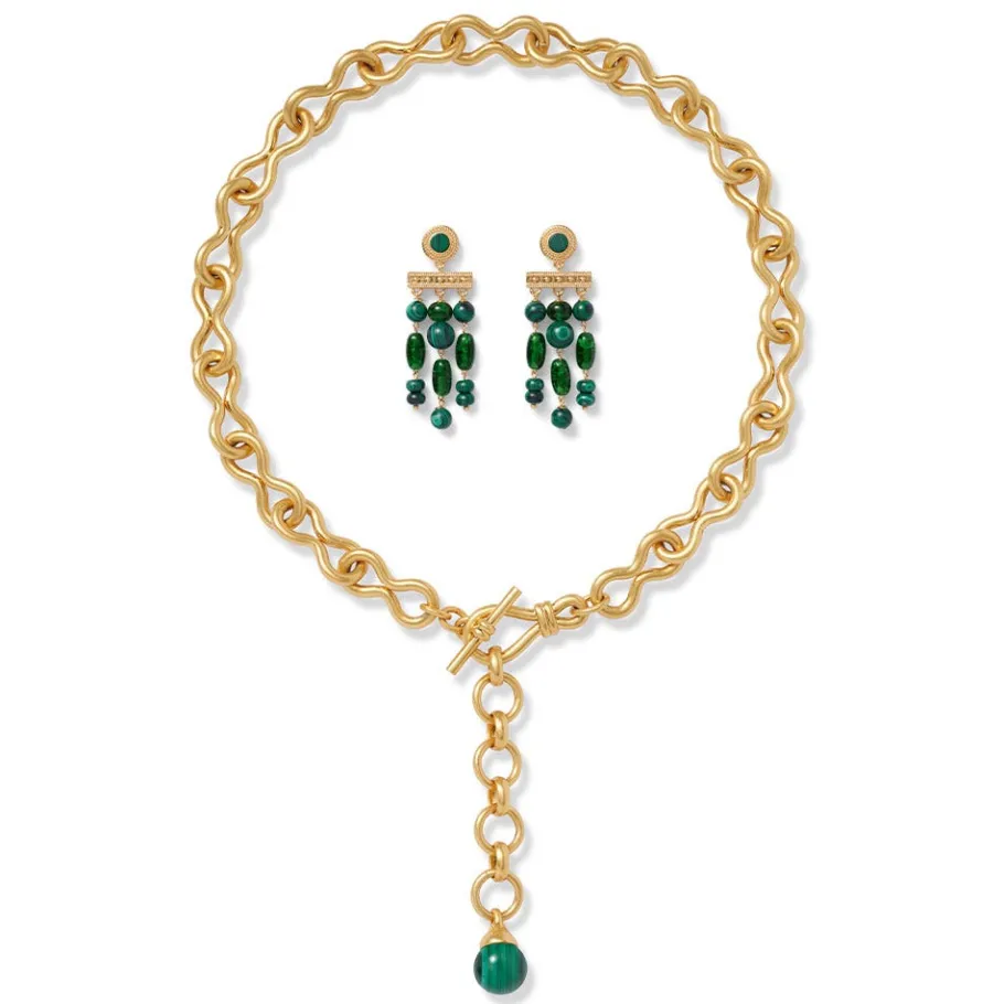 The Met Store Jewelry Sets*Roman Malachite Statement Necklace and Chandelier Earrings Set