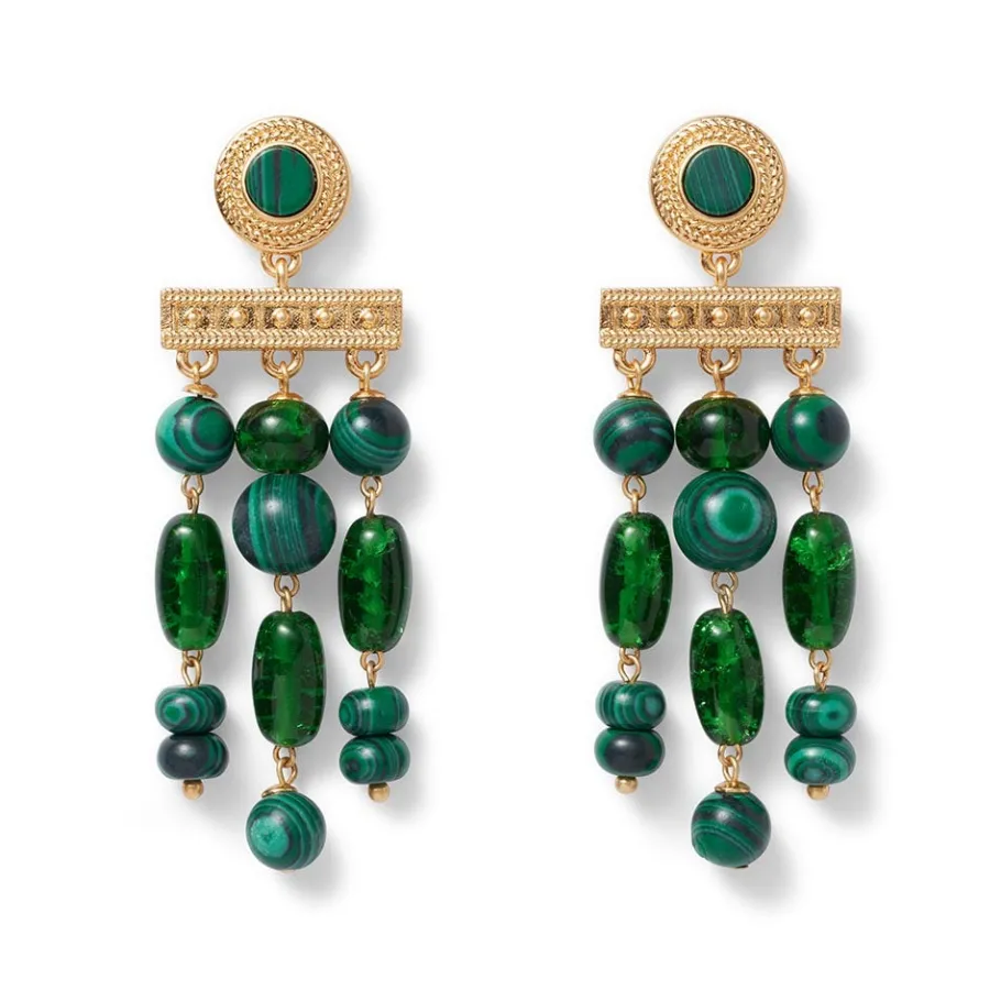 The Met Store Jewelry Sets*Roman Malachite Statement Necklace and Chandelier Earrings Set