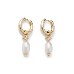The Met Store Earrings*Royal Tudor Small Hoop Earrings with Pearls