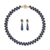 The Met Store Jewelry Sets*Spanish Baldric Lapis Braided Necklace and Elongated Drop Earrings Set