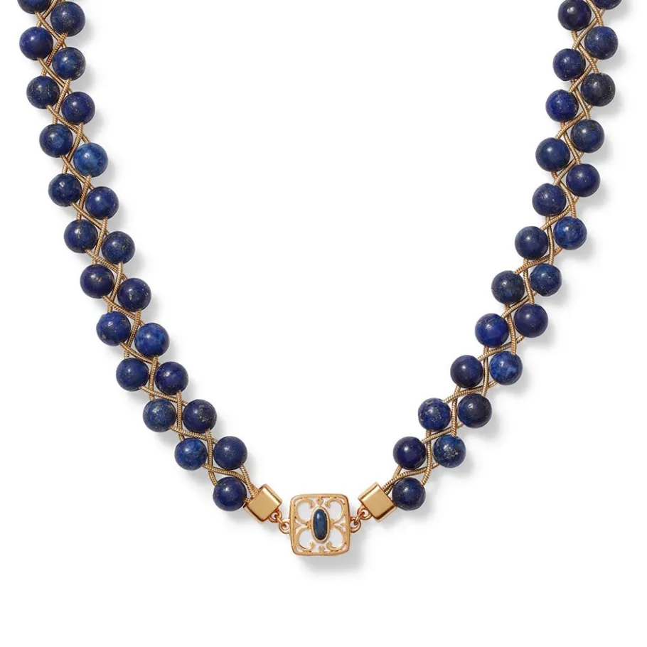 The Met Store Jewelry Sets*Spanish Baldric Lapis Braided Necklace and Elongated Drop Earrings Set