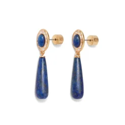 The Met Store Earrings*Spanish Baldric Lapis Elongated Drop Earrings