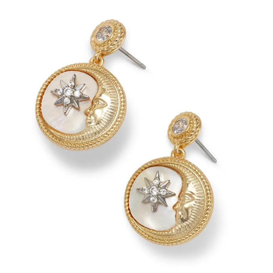 The Met Store Earrings*Spanish Day and Night Moon Drop Earrings