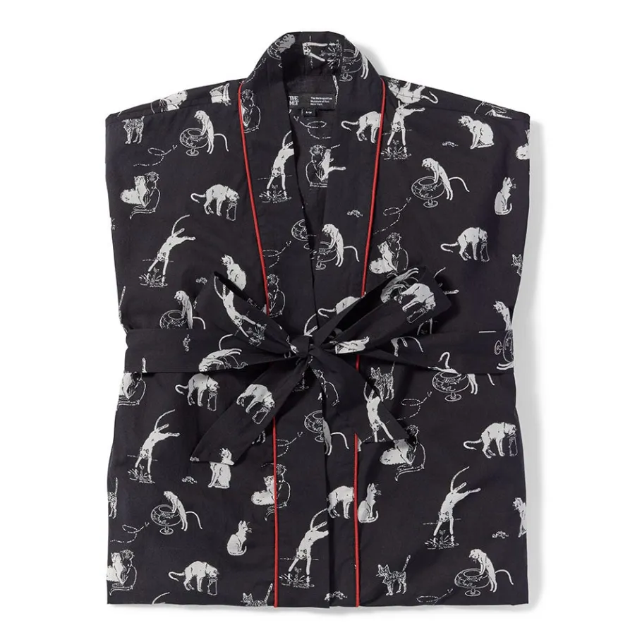 The Met Store Clothing*Steinlen Cats Unisex Cotton Robe