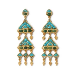 The Met Store Earrings*Tibetan Mandala Fringe Drop Earrings