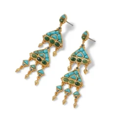 The Met Store Earrings*Tibetan Mandala Fringe Drop Earrings