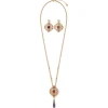 The Met Store Jewelry Sets*Turkish Amethyst Long Pendant Necklace and Statement Earrings Set